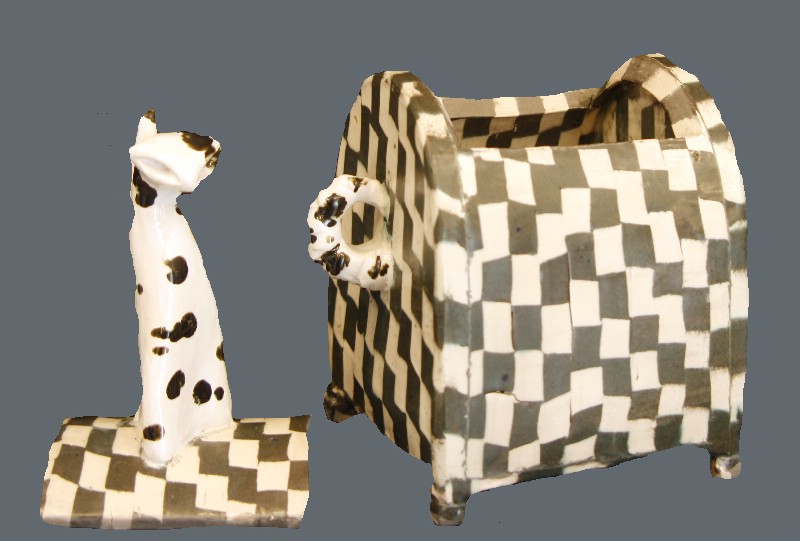 Keramiske smykkeskrin - sort og hvid ler