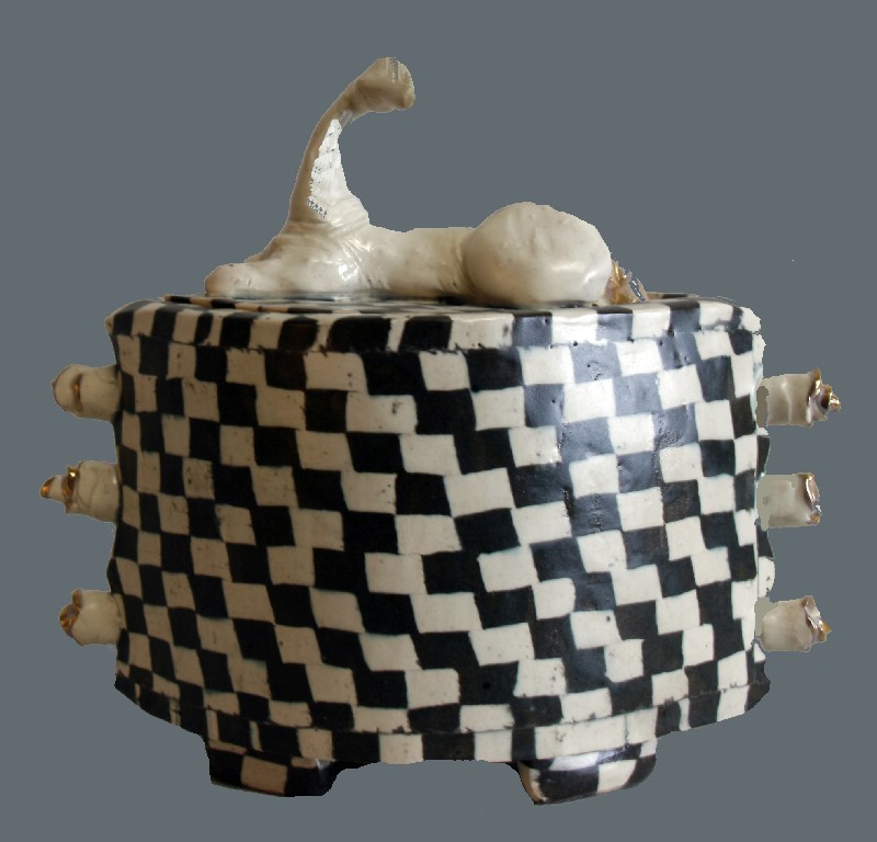 Keramiske smykkeskrin - sort og hvid ler