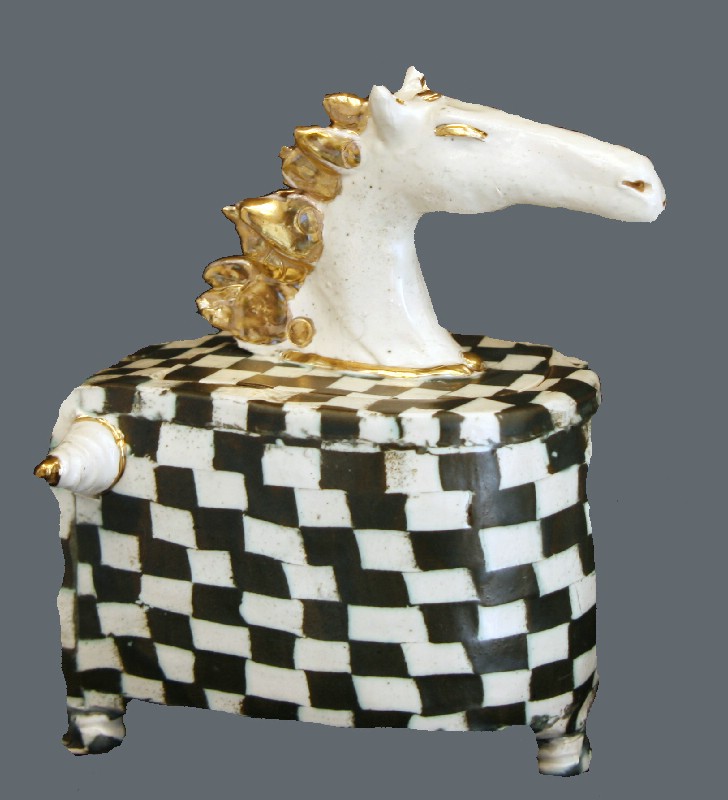 Keramiske smykkeskrin - sort og hvid ler