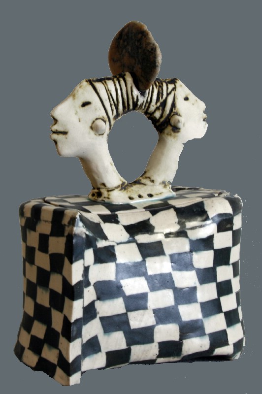 Keramiske smykkeskrin - sort og hvid ler